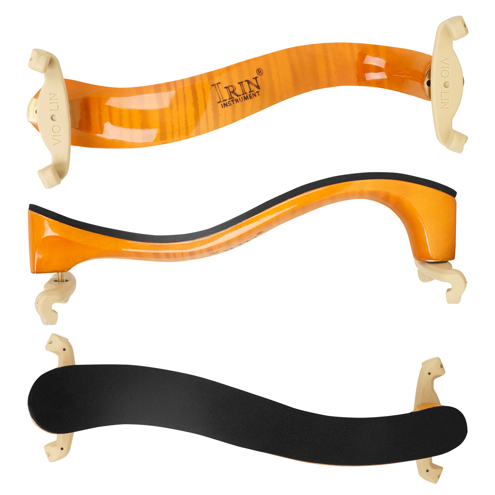 IRIN Violin Shoulder Rest Fiddle Shoulder Pad Chinrest Adjustable 3/4 4/4 Violin Shoulder Padded Rest Violin Accessories Parts: light yellow