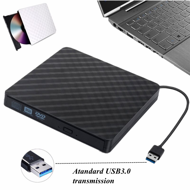 2 Kleuren Usb 3.0 Plaid Shell Dvd Cd Externe Brander Reader Rw Optische Drive Computer Notebook Accessoires