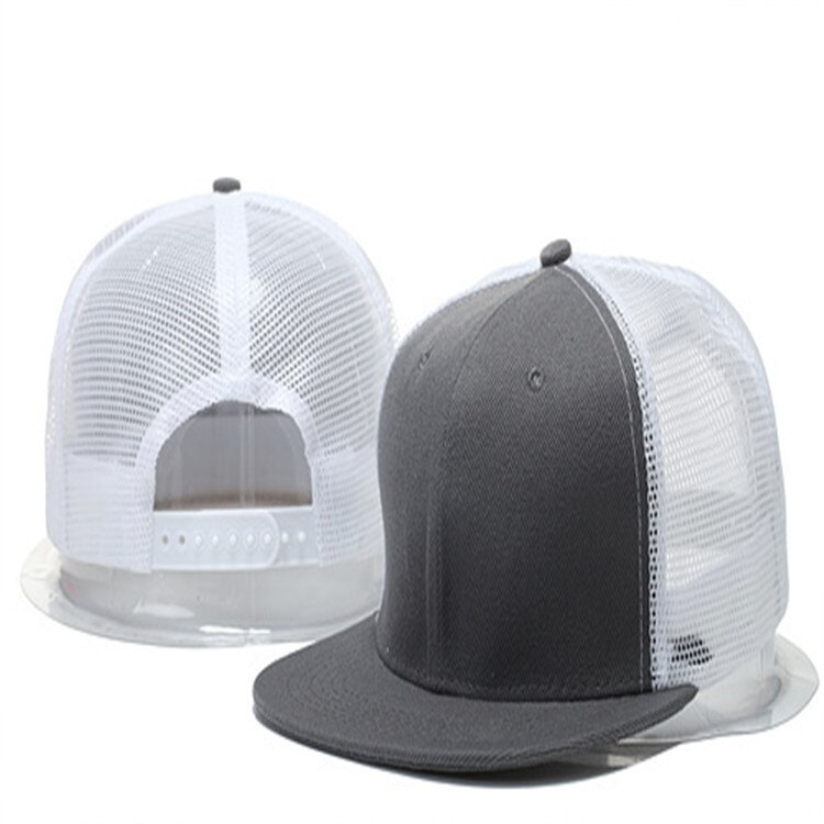 Zomer hiphop blank light board pet hiphop mesh hoed dames outdoor vizier verstelbare heren #39 ;s platte hoeden honkbalpetten: Grijs