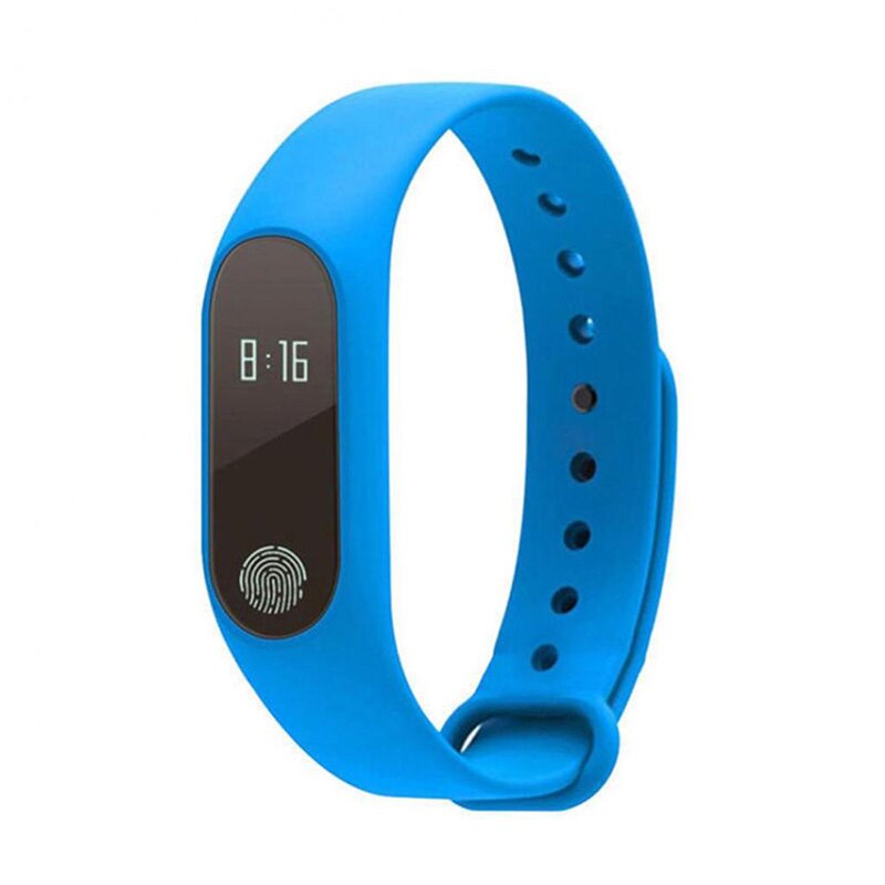 Wristband M2 Smart Bracelet Heart Rate Bracelet Waterproof Sport Fitness Band Stepcount Message Smart Loop Watch Alarm Clock: Blue
