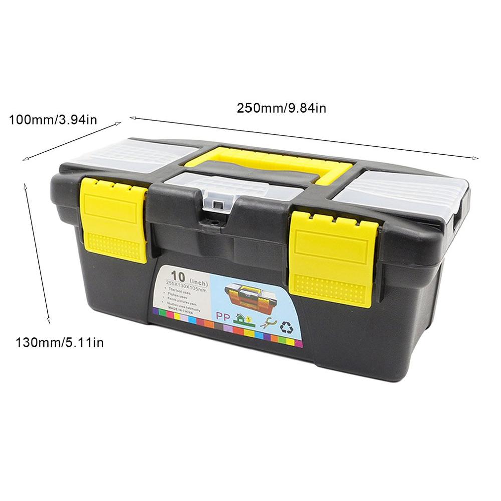 10 Inch Toolbox Hardware Tool Storage Box ABS Plastic Tool box Multifunctional Instrument Parts Sorting