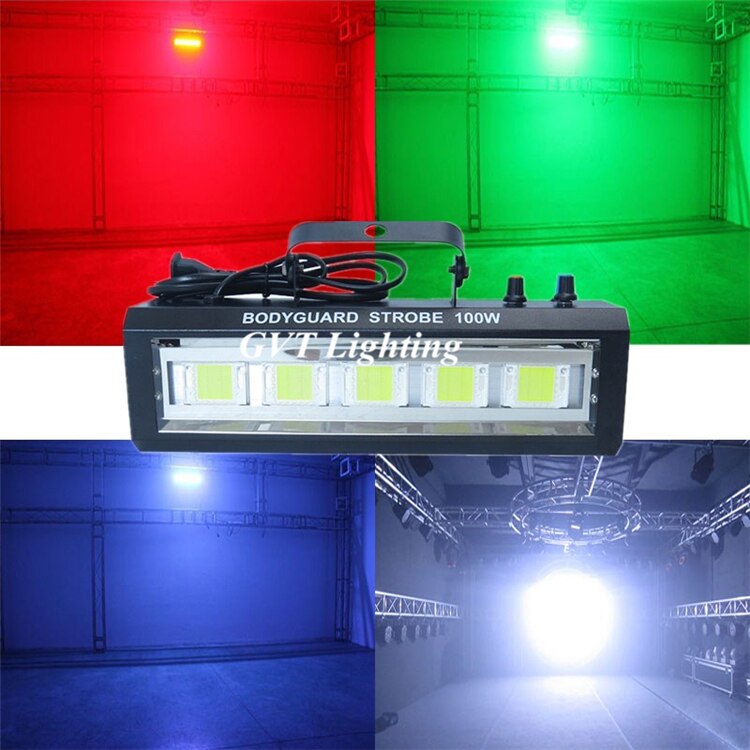 auto lydkontroll 100w ledet hvit strobe lys til dj diskoteker hjemme familiefest bar scene musikk forestilling stroboskop