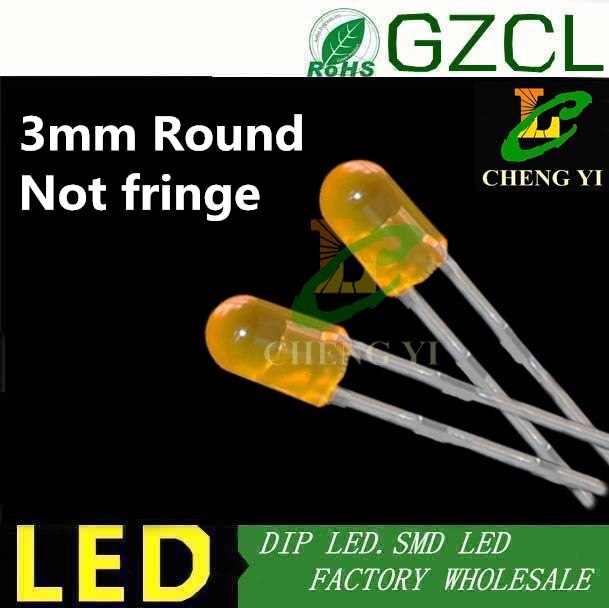 Without fringe DIP 3mm led DIFFUSED RED round 2-pin light diode 1.8-2.2V 1000PCS