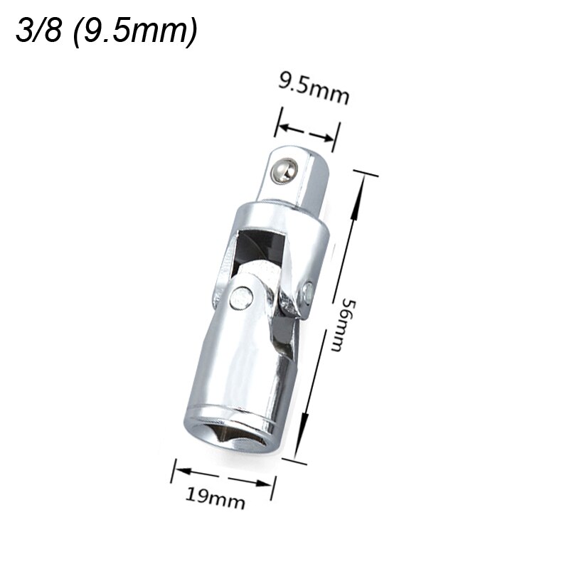 1/4 "3/8" 1/2 "Kruiskoppeling Ratchet Hoek Wrench Extension Bar Socket Adapter Cr-V Pneumatische Buigbare adapter Socket Gereedschap: Ratchet Socket 9.5mm