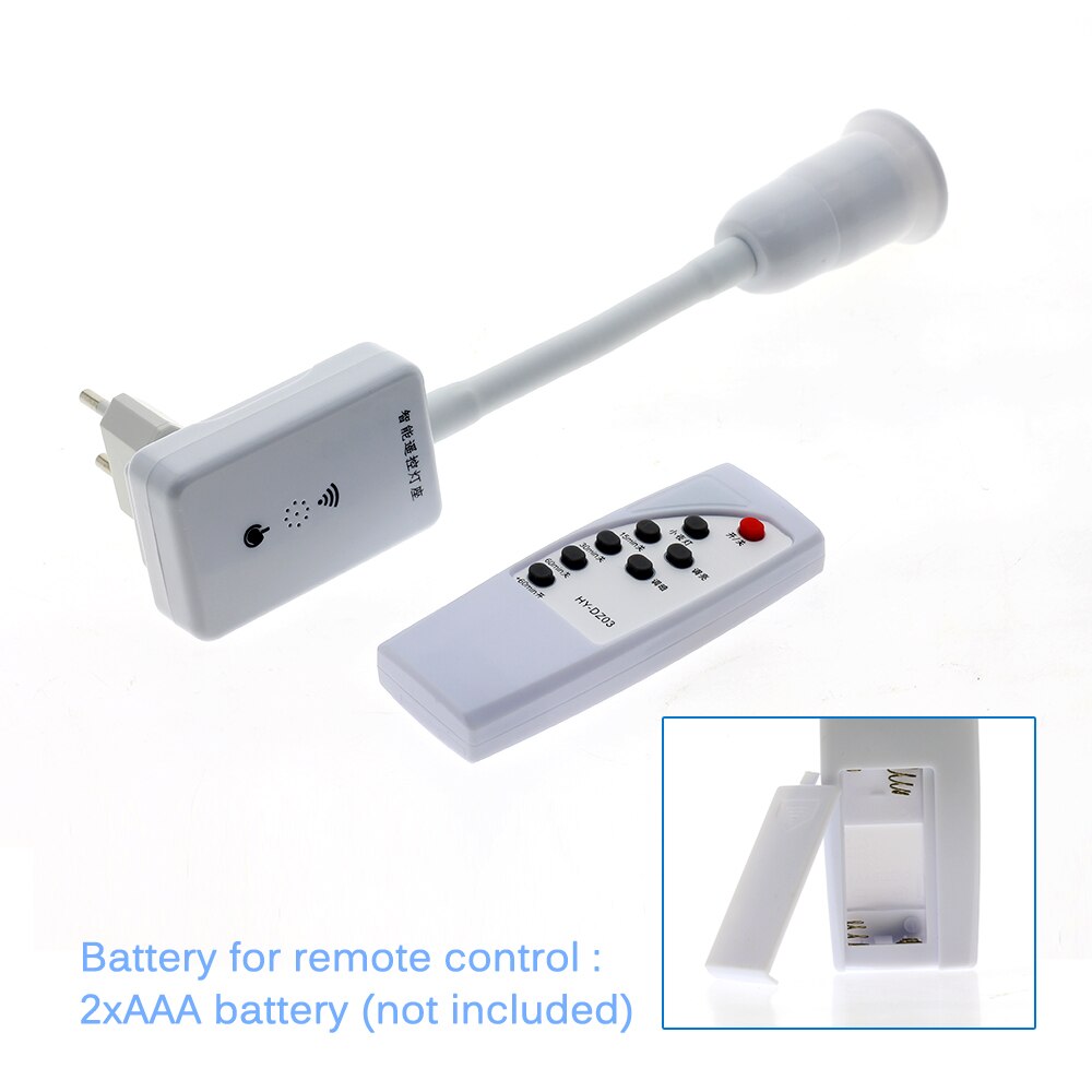 E27 Socket Wireless Remote Control Lamp Holder Time Dimmer LED Bulbs Switch Night light Base 220V