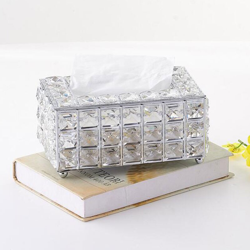 Strass Tissue Doos Papier Rack Kantoor Tafel Accessoires Facial Case Houder Servet Lade Voor Thuis Hotel Auto