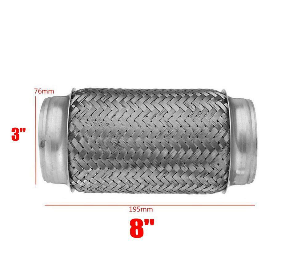 3 " id  x 8 " l bil lastbil dubbelt flätat avgasrör flexrör flätrör koppling skarv koppling adapter kraftigt rostfritt stål