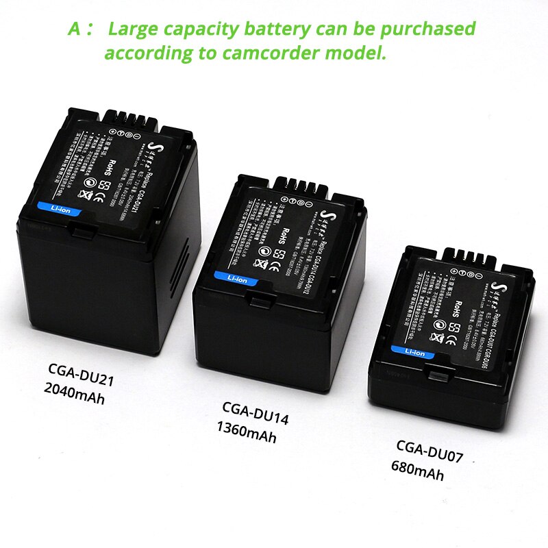 Cga -du14 cga -du12 batterij voor panasonic sdr -h200 h18 h20 h21 nv-gs328 gs180 vdr -d160 d158 camcorder, vervang cgr -du06 cga -du07