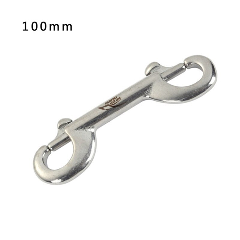 316 Stainless Steel Bolt Snap Hook Clip Diving single Hook 75/90/100mm BCD Tool & double hook 90/100/115mm Diving Pool Equipment: double white 100mm