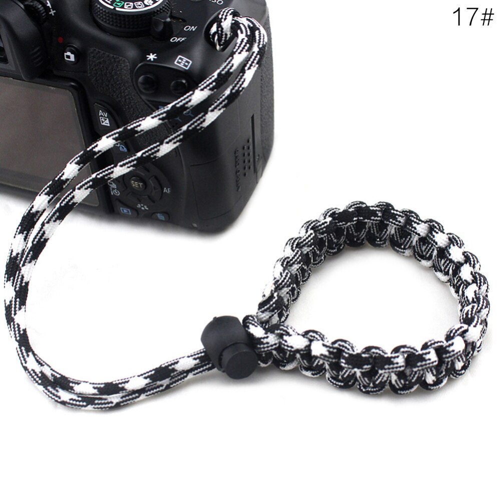 For DSLR Camera Leather Grip Wrist Hand Strap Hand-made Parachute Rope Camera Wristband: 17