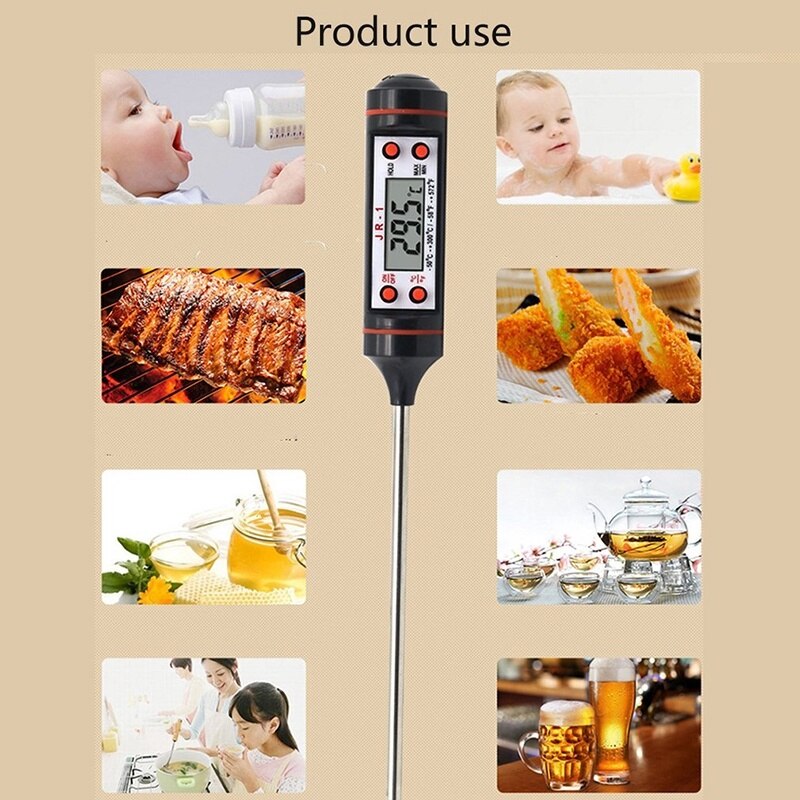 Kitchen Digital BBQ Food Thermometer Meat Cake Candy Fry Grill Dinning Household Cooking Thermometer Gauge Oven Thermometer Tool