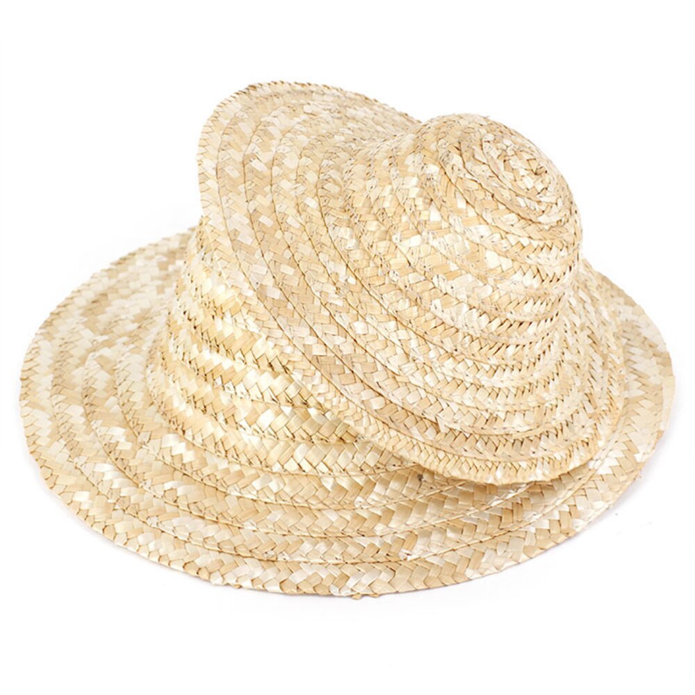 1Pc Children Painting Straw Hat DIY Painting Props for Kids Kindergarten Nursery (Diameter 32cm)