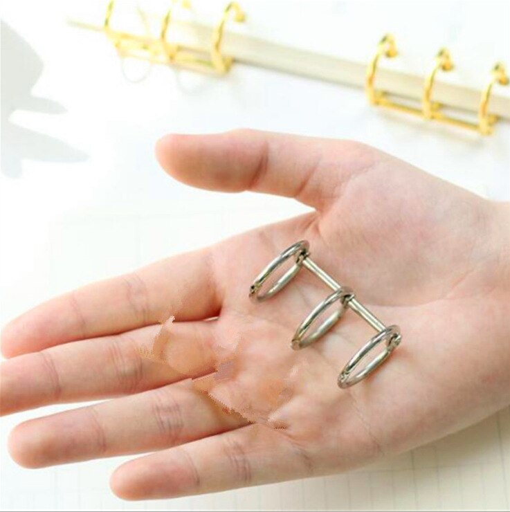 2pcs Office Binding Supplies Metal 3 Ring Binder Ring Handbook Loose-leaf Storage Tool Handbook diy A5A6A7B5 Universal: Silver 2pcs