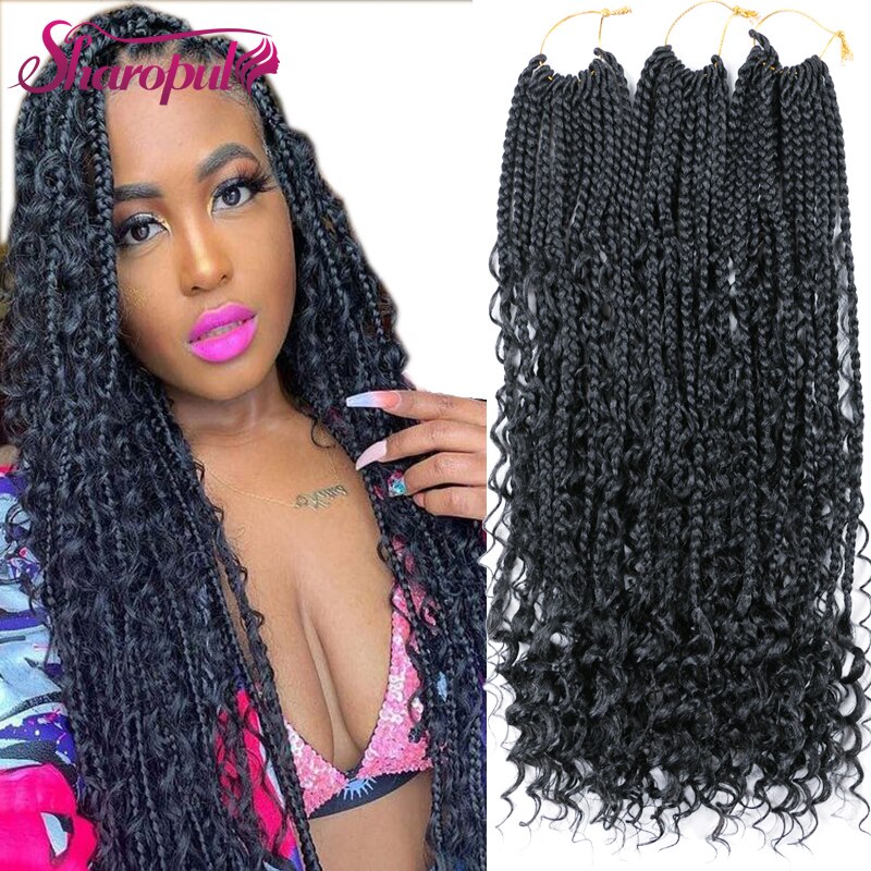 Messy Box Braids Hair Extension Long Length 22inch 24strands Ombre Braids Hair Crochet