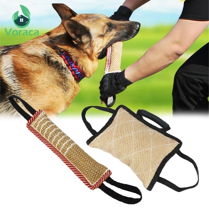 Durable Dog Training Bite Tug Pillow Sleeve with 2 Rope Handles for Training Malinois German Shepherd Rottweiler Chewing Pet Toy