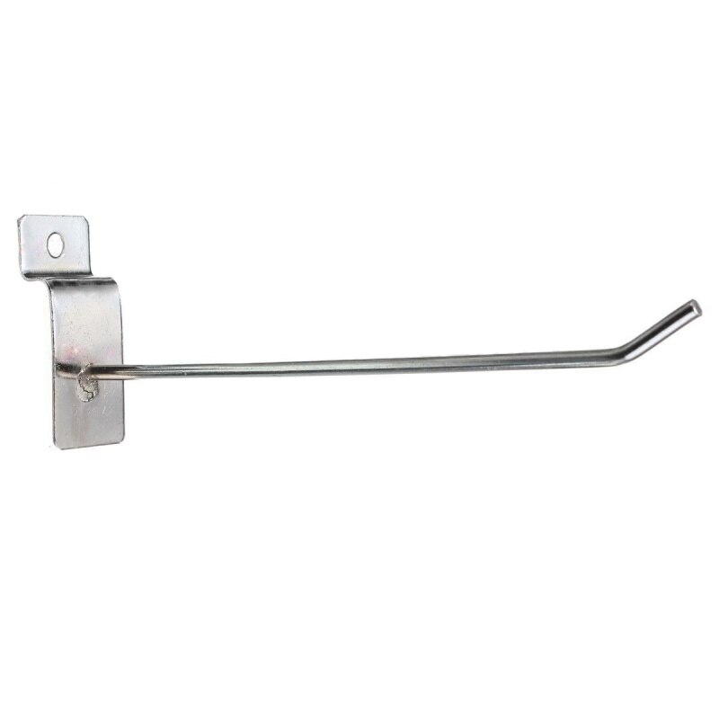 25 Ganci Singoli Per Pannelli Slatwall - Acciaio Inossidabile, 100 X 3,2 Mm, Finitura Cromata, Portata 1,5 Kg - 3