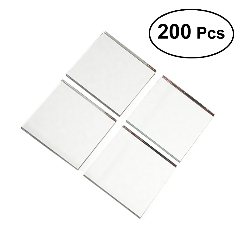 200pcs Small Square Glass Crafts Glass Smooth Edges Premium Mosaic Tiles Mirror For Walls Ceiling Interior Decoration