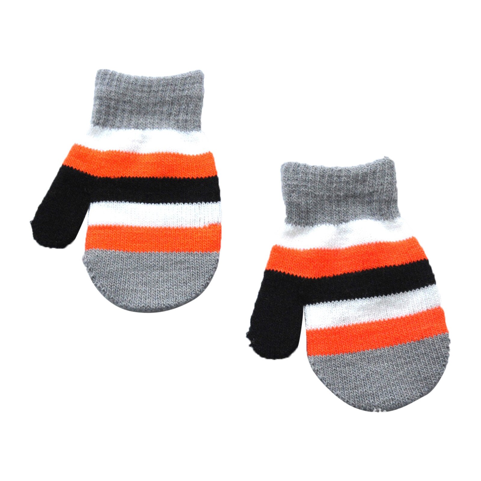 Telotuny 1 Pairs Kinderen Kids Winter Warm Handschoenen Peuter Meisjes Jongens Leuke Gestreepte Gebreide Wanten Baby Baby Vinger Handschoenen 1130: F