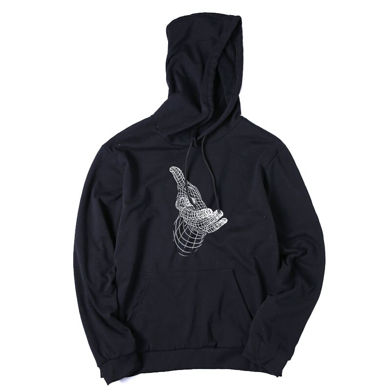 THE COOLMIND top cotton streetwear cool hand men hoodies casual cotton big size hand print men hoodies autumn hoodies: S