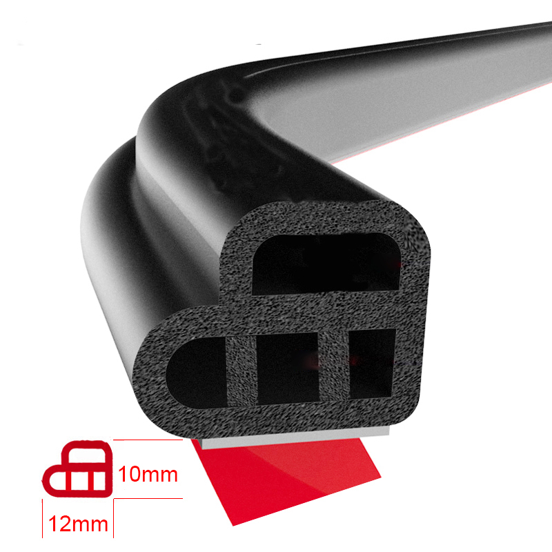 L-type Car Door Rubber Seal Strip Double Layer Sealing Adhesive Stickers Car Insulation Weatherstrip Auto Interior Accessories