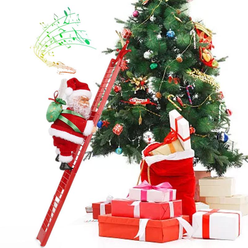 Noël Père Noël Électrique Échelle de Montée Suspendu Décoration De Sapin De Noël Ornements Fête Enfants Directe