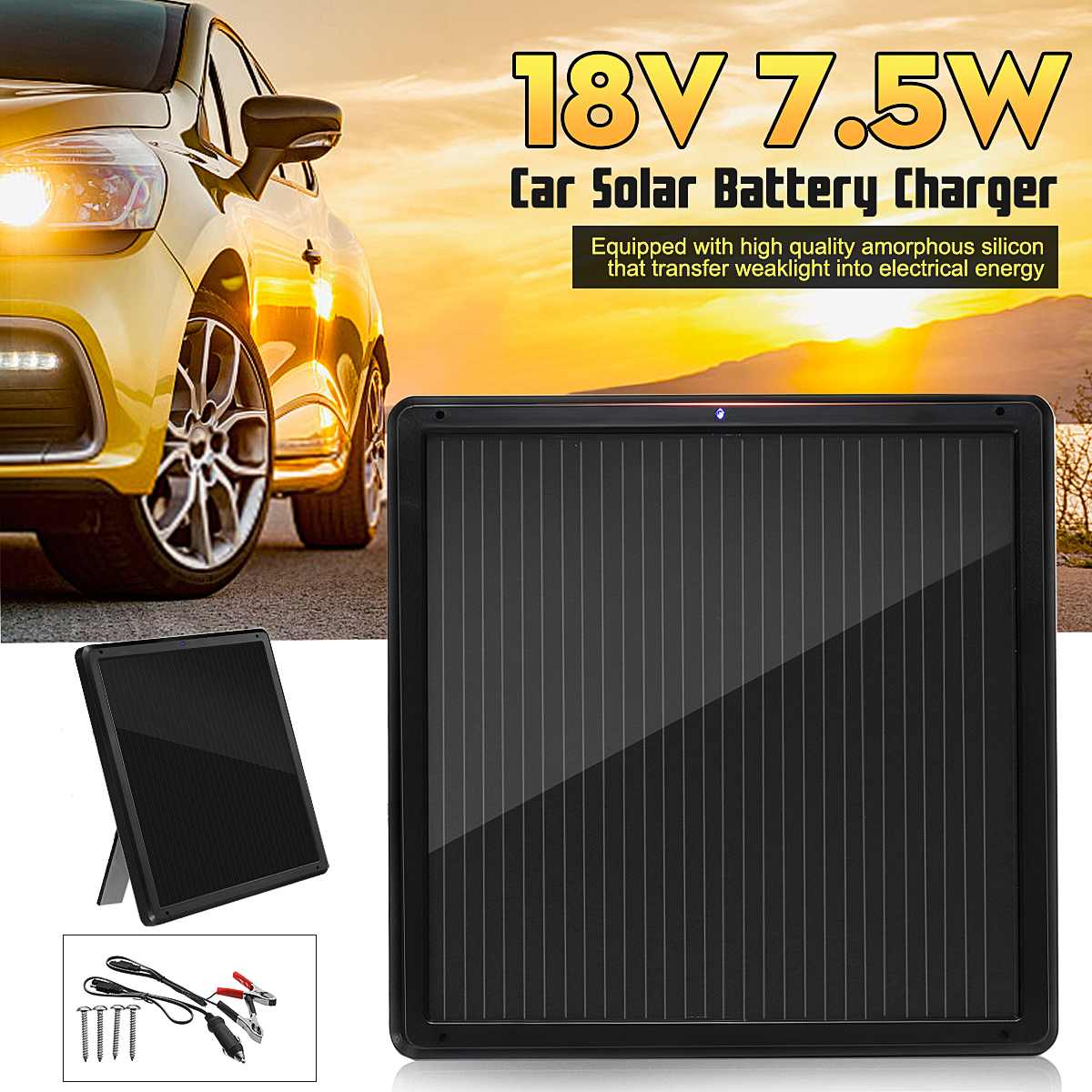 337x337x17mm 12V Solar Panel Solar Amorphous silicon Solar Panel Waterproof Car Battery Charger Solar Cells battery for Outdoor