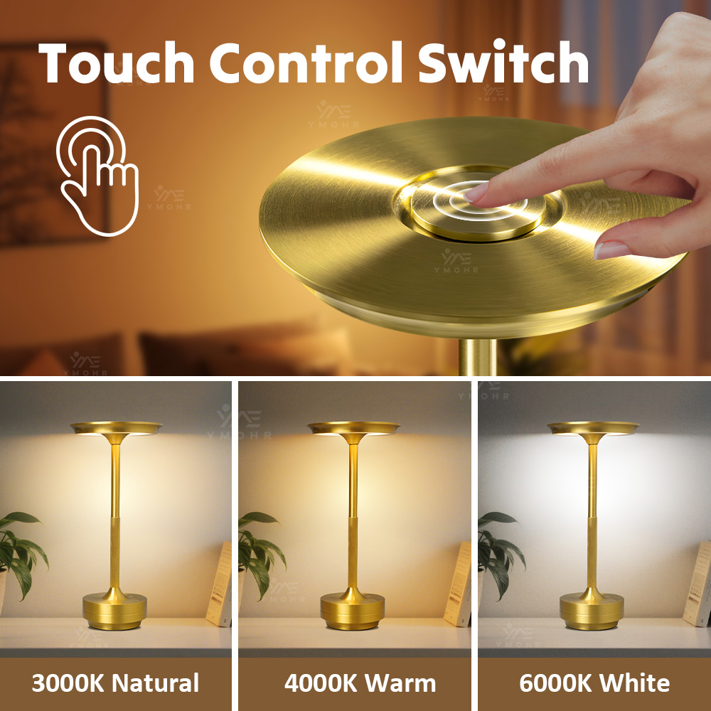 Lampada da lettura USB-C da 600LM Lampada da lettura a 3 colori dimmerabile per la cura degli occhi Lampada da scrivania a batteria 12H per studio Ufficio Casa 360 ° Illuminazione