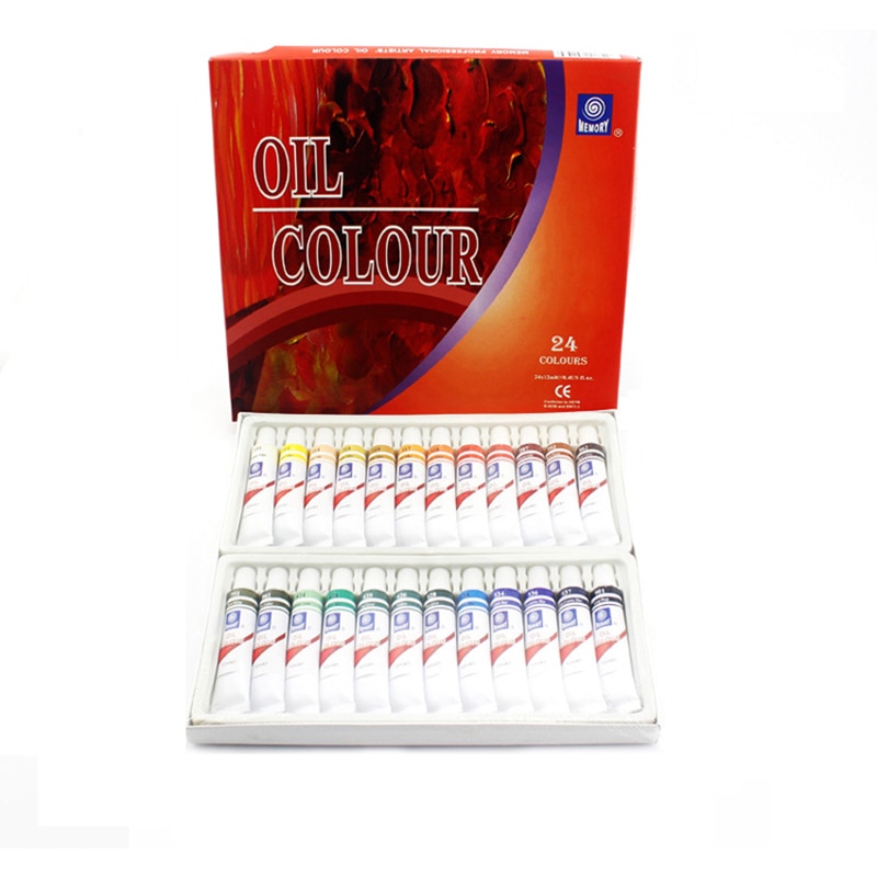 Ensembles de peinture à l'huile professionnelle pour enfants, 24 couleurs, Tube de 12ML, outils de dessin, peinture acrylique, fournitures d'art
