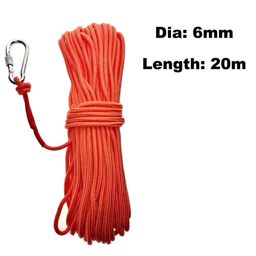 20M 30M Anker Touw Drijfvermogen Gooi Rescue Lijn Voor Kayak Kano Onderwater Salvage Water Sport: 6mm  20m