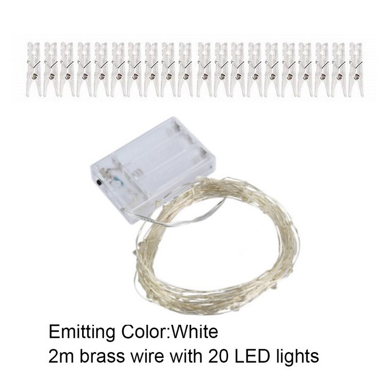 2m/5m/10m gør-det-selv fotoramme fotoklip led lys dekoration udendørs fest bryllup lys led streng bryllup belysning: -en