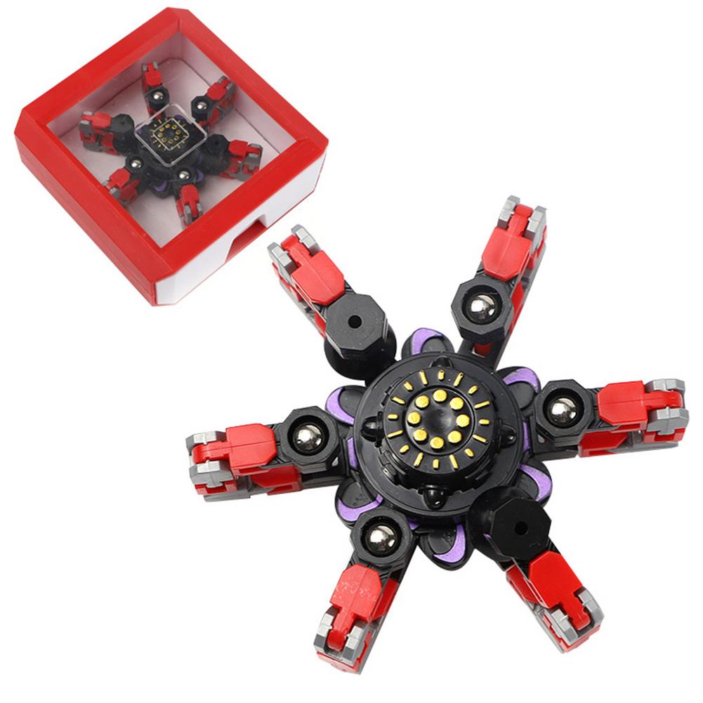 Robot giratorio y deformado para niños y adultos, juguete sensorial de mano, giratorio, Deformable,: Red