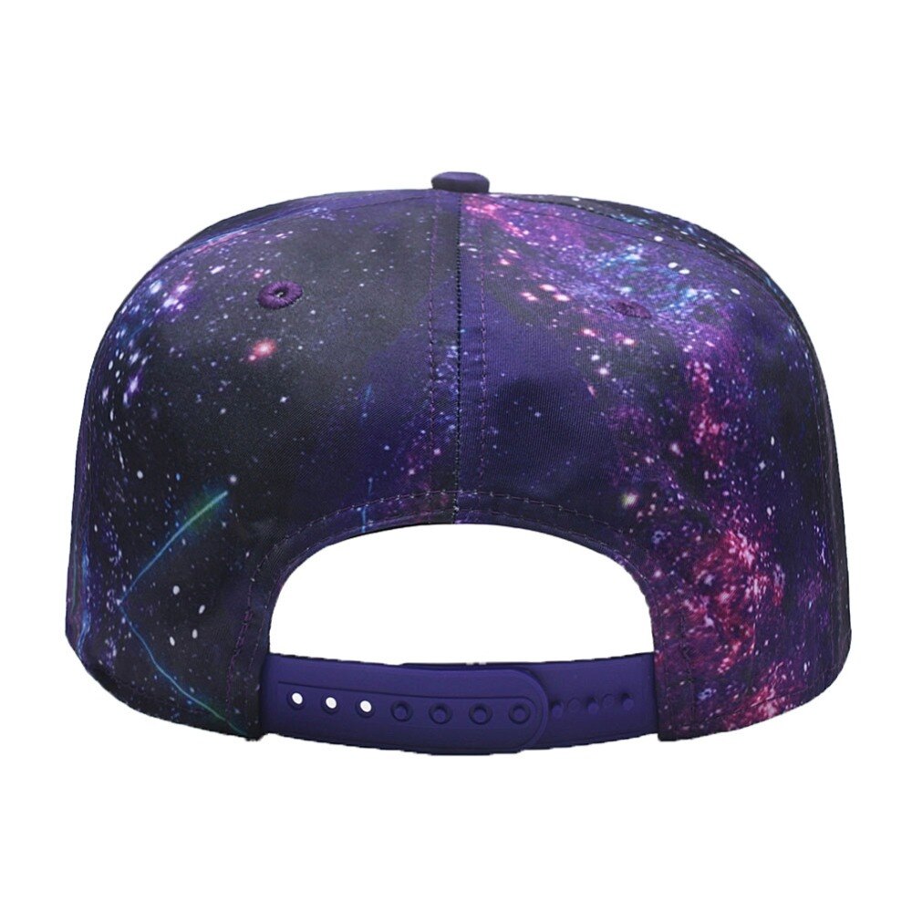 Quanhaigou Snapback Hip Hop Hat ,Purple Galaxy 3D Printed Dad Plaid Flat Bill Brim Adjustable Baseball Cap Men Women Trucker Hat