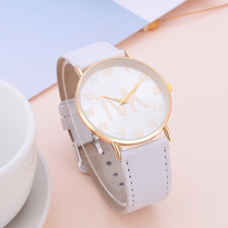 Top luksusmærke simpelt casual quartz ur kvinder rosenrød guld læderrem ure dame armbåndsur ur