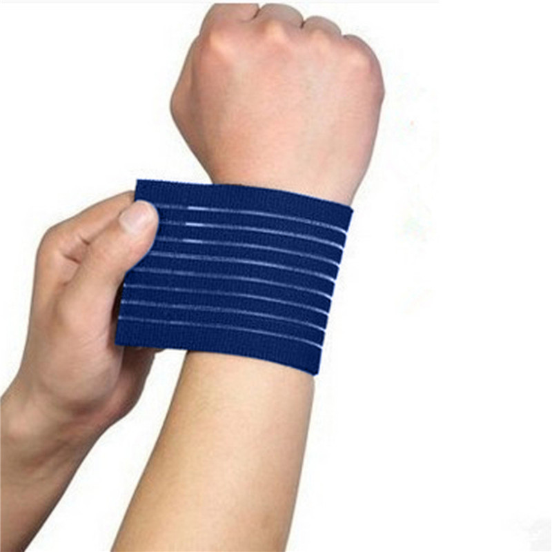Fitness elastiskt handledsband stödband kraftlyftning handlinda stöd gym träningsstång armband fitnesstillbehör: Blå