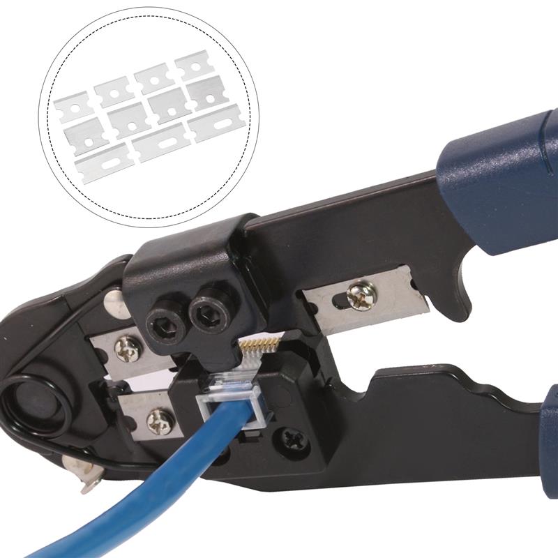 Herramienta de crimpado de Cable de red, cuchillas de repuesto, cortador de Cable Ethernet, cuchillas de agarre de Cable de red, alicates, cuchillas, 3 tamaños, 20 piezas