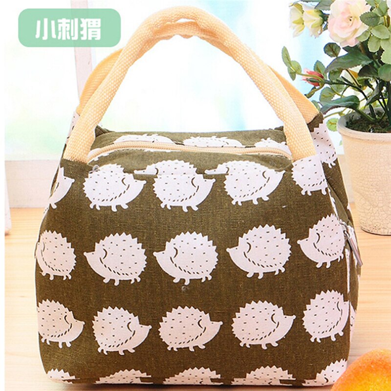 Portable Insulated Thermal Cooler Bento Lunch Box Tote Picnic Storage Bag Pouch Lunch Bags: hedgehog