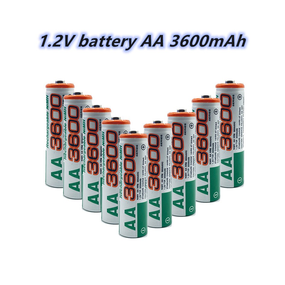 AA battery 100% MAH, 3600 V, NiMH, suitable for watch, mouse, computer 2, , 1.2