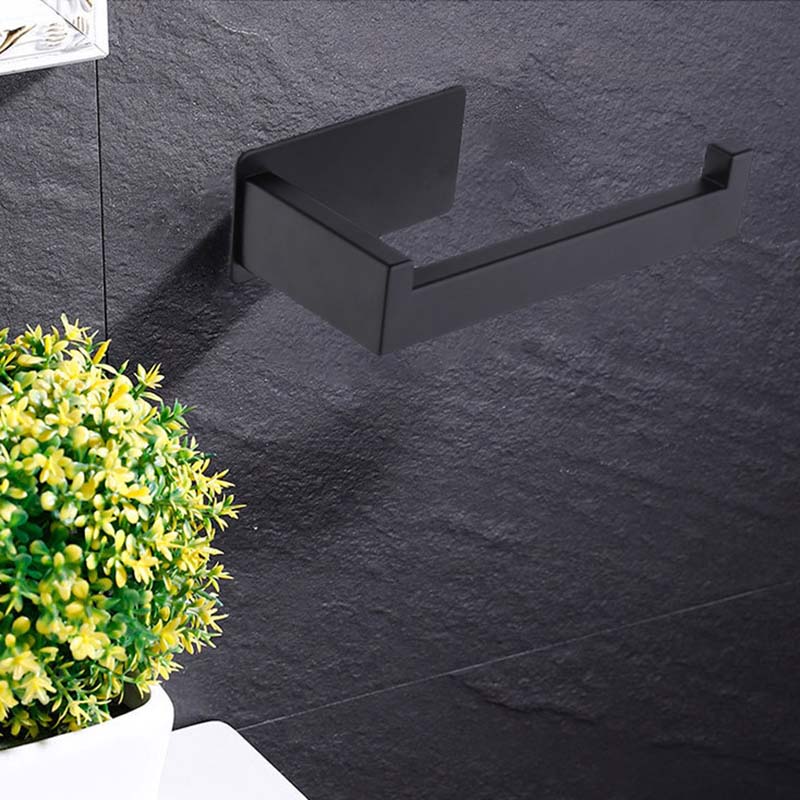 Toilet Paper Holder Matte Black, Toilet Tissue Roll Holders Dispenser and Hangers Wall Mounted for Bathroom &amp; Kitchen