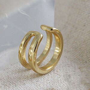 100% 925 Sterling Silver Earrings For Women Chain Twist Double Layer Clip Earrings Cuff Earrings Jewelry Ear Cuff: Gold CE011