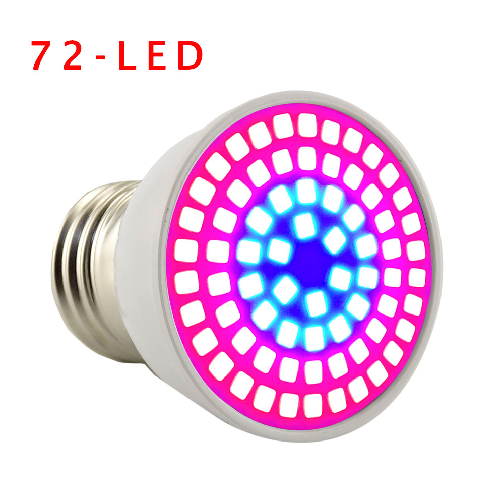 3W 4W 5W LED Grow Light E27 Plant Flower Growing Lamp Bulb Indoor Greenhouse For Hydroponic Vegetable System Growth K5: 72 Led / 110V