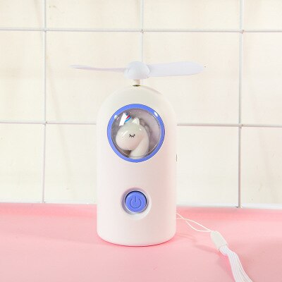 night light Unicorn fan mini fan Mini Summer electric fan cartoon cute girl Mini Fan portable USB charging fan: unicorn 003