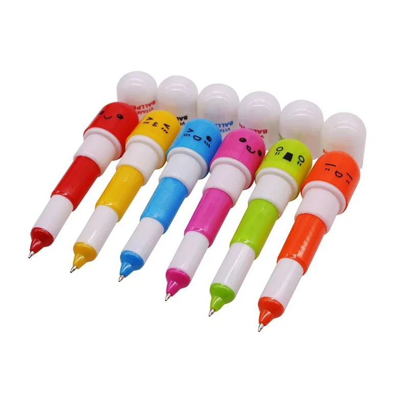 Bolígrafo colorido de dibujos animados para niños y niñas, , material escolar, cápsula, punta de 0,7 MM