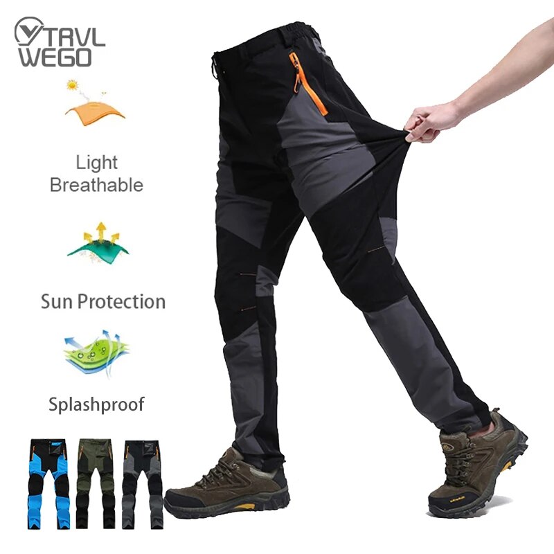 Pantalones de senderismo de verano para hombre, resistentes al desgaste, prevención de salpicaduras de agua, secado rápido, a prueba de rayos UV, elásticos, finos, para acampar, AD145