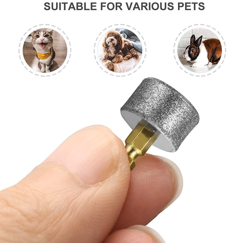 3/5Stck Hunde elektrisch Nagel Poliermaschine Rad Ersatz schleifend Kopf Haustier Nagel Schleifer Kopf Trimmer Haarschneidemaschine Haustier Pfoten Körperpflege