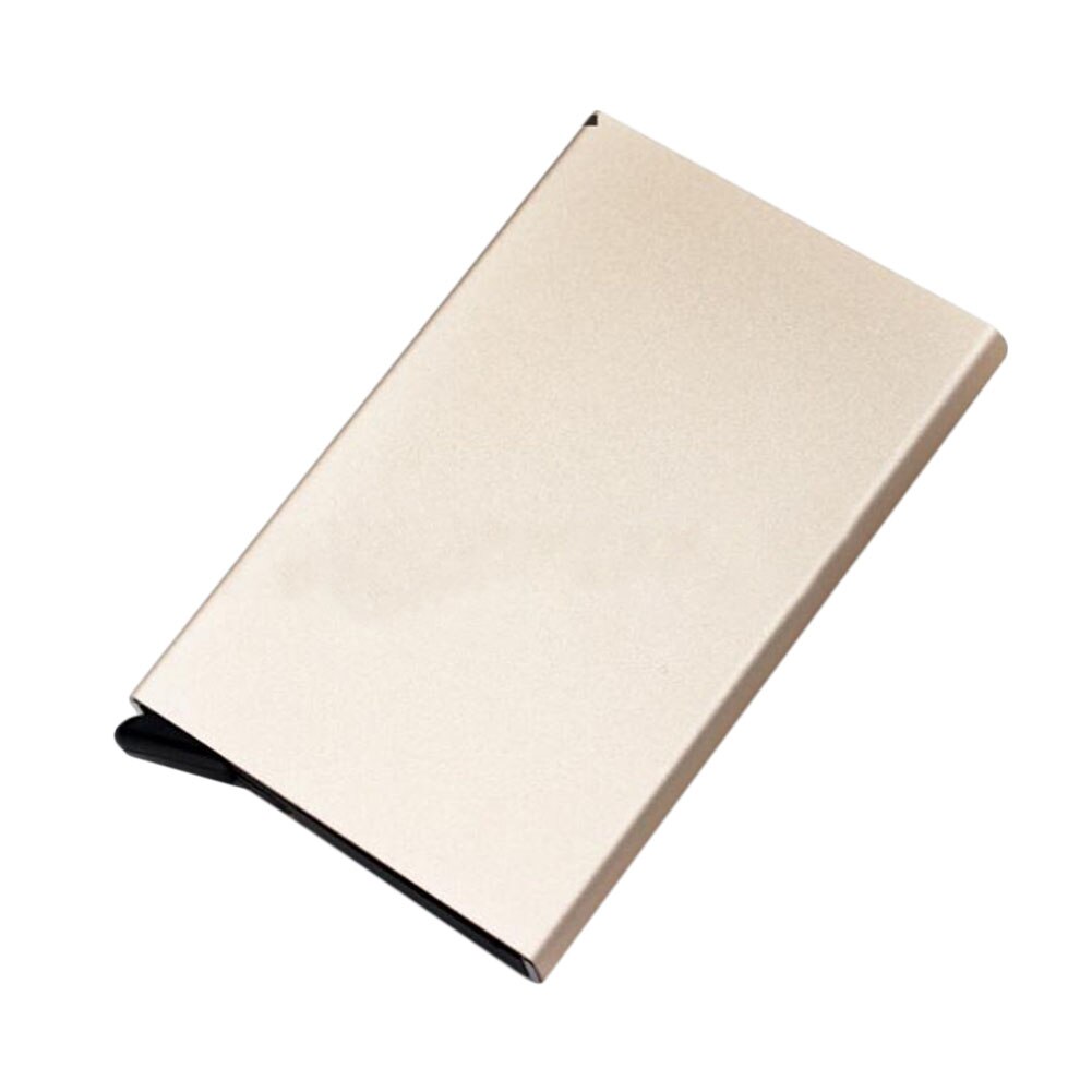 Men Metal Stainless Steel Card Holder Case Silver Aluminium Travel Wallet Rfid Business ID Credit Bank Card Case for Cards: Gold