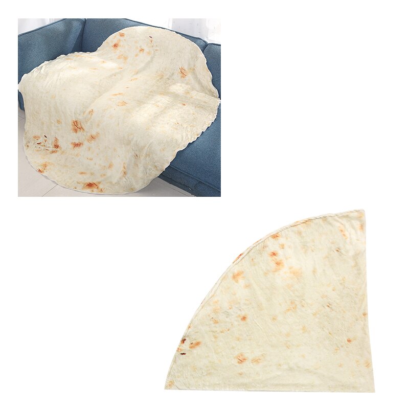 Manta de franela con Tortilla de maíz 3D mexicana, 180/155/122cm, para cama, colcha de felpa divertida, , 1 ud.
