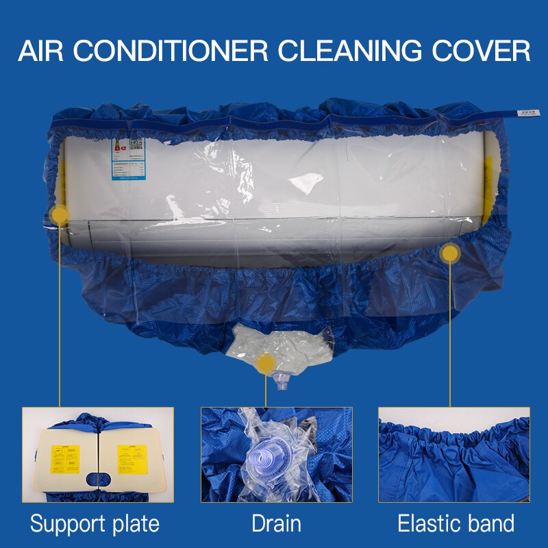 Air Conditioner Hood Cleaner Wall-mounted Air Conditioner Cleaner Dust Cover Cleaner Cleaning Bag Tension Belt + Baffle