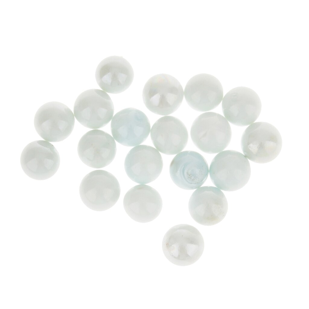 Canicas de cristal surtidas, juego tradicional, blanco, paquete de 20, 16mm