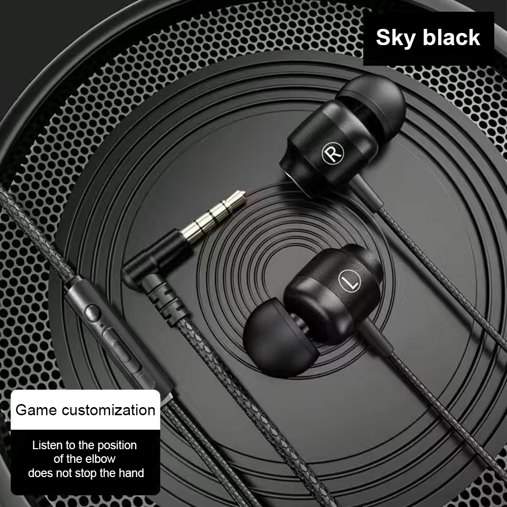 Magnetische kabelgebundene Kopfhörer aus Metall, 3,5 mm L-Buchse, HiFi-Stereo-Kopfhörer, Rauschunterdrückung, Gaming-Headset mit HD-Mikrofon für alle Smartphones