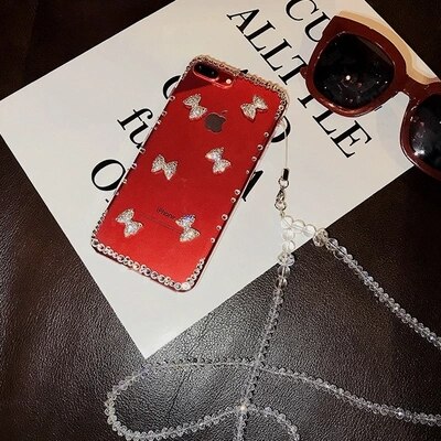 XSMYiss Luxury Bling crystal Diamond Rhinestone Bow Phone Case Cover For iPhone 11 Pro Max XR SE 6S 7 8 PLUS XS Soft Phone Case